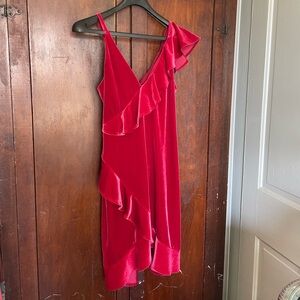 Express Red Asymmetrical Dress